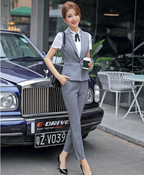 formal ladies grey vest & waistcoat women business suits work wear pant and jacket sets office uniform styles, White;black
formal ladies grey vest & waistcoat women business suits work wear pant and jacket sets office uniform styles, White;black
