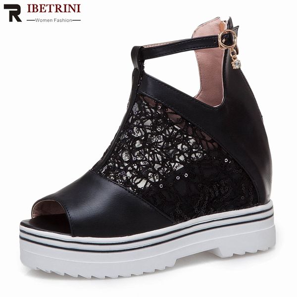 ribetrini fashion plus size 34-43 peep toe women shoes wedges high heels summer boots shoes woman, Black
ribetrini fashion plus size 34-43 peep toe women shoes wedges high heels summer boots shoes woman, Black