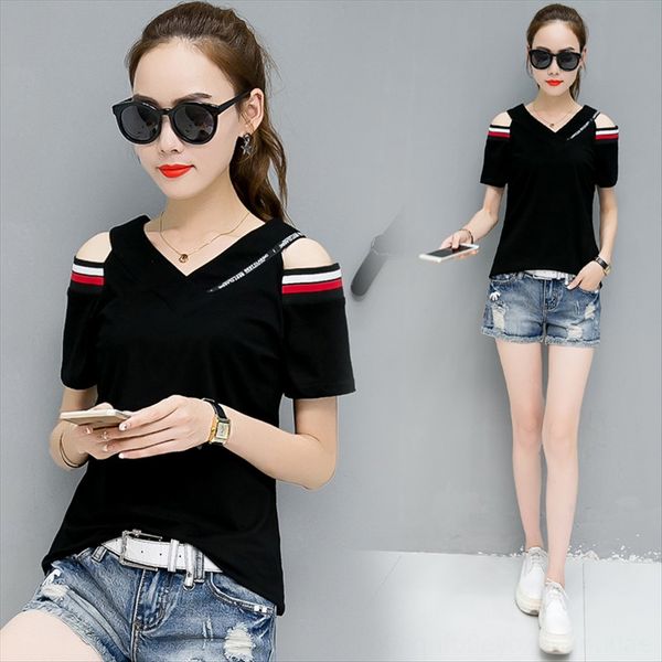 summer 2020 slim v-neck strapless short-sleeved t-shirt female solid t-shirt shoulder strap color versatile student women's top, White
summer 2020 slim v-neck strapless short-sleeved t-shirt female solid t-shirt shoulder strap color versatile student women's top, White