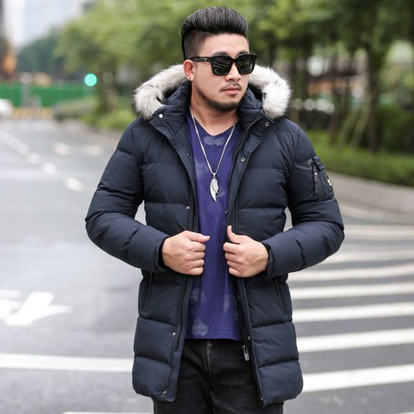 2018 winter new style classic men's casual padding long jackets parka with fur hood thick warm windbreaker coat, Black
2018 winter new style classic men's casual padding long jackets parka with fur hood thick warm windbreaker coat, Black