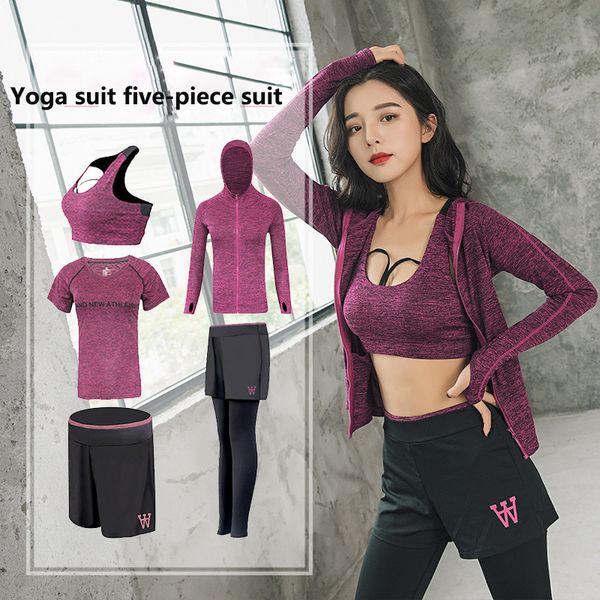 high waist pants+shorts+bra+t shirt+coats women sportswear 5pcs set outdoor running quick dry yoga clothing fitness gym sets, White;red
high waist pants+shorts+bra+t shirt+coats women sportswear 5pcs set outdoor running quick dry yoga clothing fitness gym sets, White;red