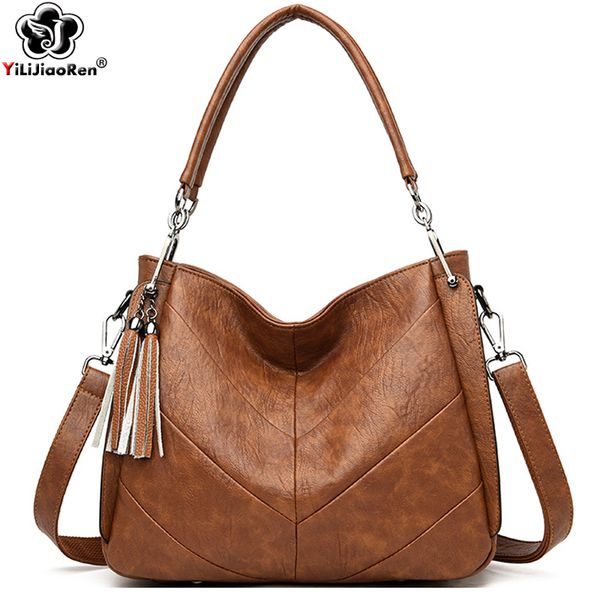 women handbags fashion tassel handbag large capacity tote bag leather shoulder bag for women 2020