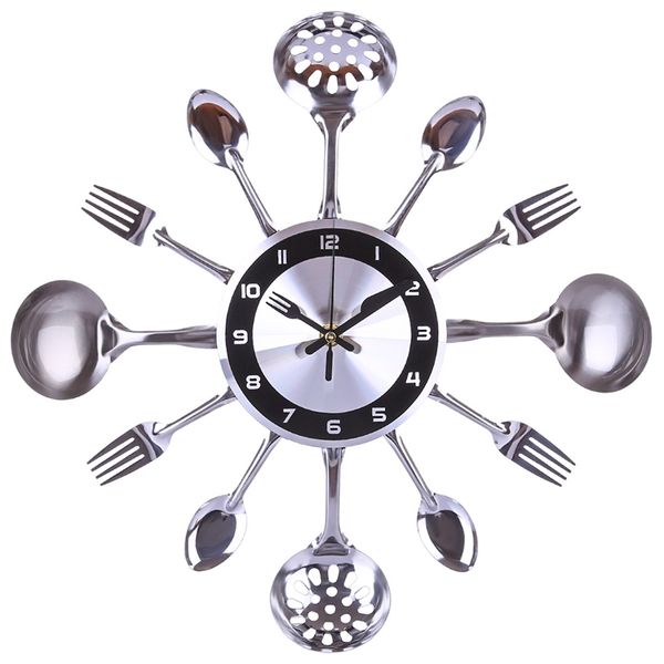 new stainless steel and fork wall clock metal knife and fork spoon wall clock silent scanning tableware platter
new stainless steel and fork wall clock metal knife and fork spoon wall clock silent scanning tableware platter