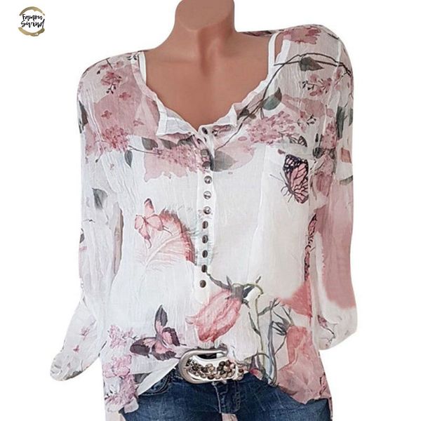 spring autumn long sleeve floral print women blouses casual v neck button shirts female blouse plus size 5xl, White
spring autumn long sleeve floral print women blouses casual v neck button shirts female blouse plus size 5xl, White