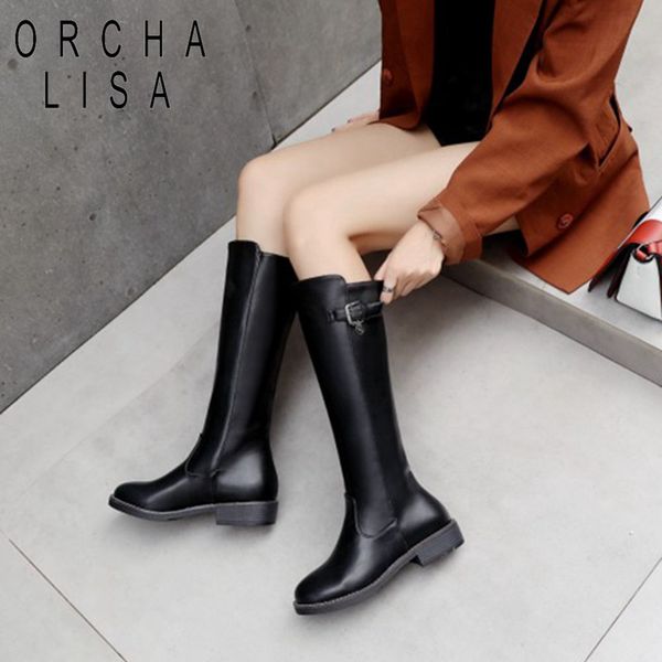 orcha lisa knee high boots for women lady riding boots block low heels black slip on shoes work booties big size 43
orcha lisa knee high boots for women lady riding boots block low heels black slip on shoes work booties big size 43