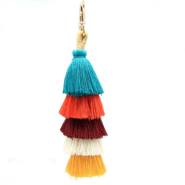 18cm silk fringe keychain bohemian style key chain car keyring handmade silk tassel women bag hanging pendant, Silver
18cm silk fringe keychain bohemian style key chain car keyring handmade silk tassel women bag hanging pendant, Silver