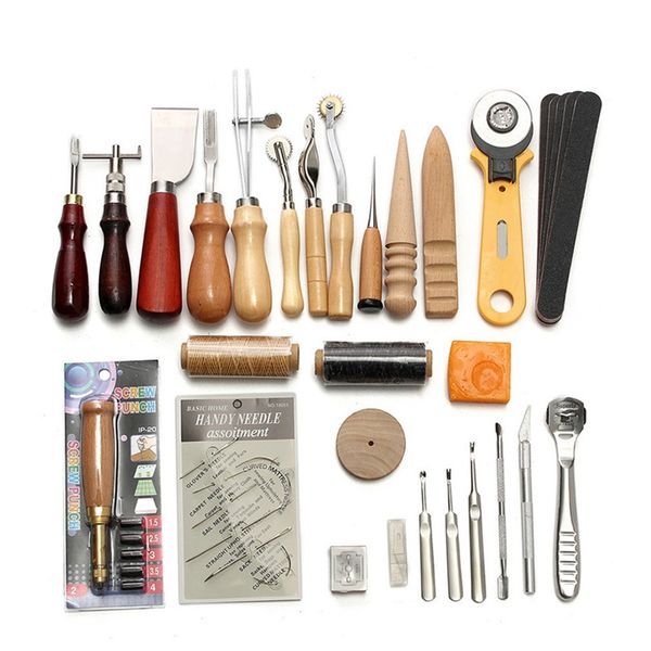 9/10/13/14/37/59 pcs leather craft tools kit hand diy sewing stitching punch carving work saddle accessories for leather working
9/10/13/14/37/59 pcs leather craft tools kit hand diy sewing stitching punch carving work saddle accessories for leather working