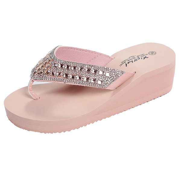 eofk women slippers summer flip flops wedges new outside crystal soft shoes casual shinny beach slippers flip flops 5 cm height, Black
eofk women slippers summer flip flops wedges new outside crystal soft shoes casual shinny beach slippers flip flops 5 cm height, Black