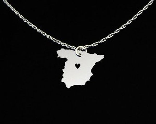 european country map spain charm pendant necklace spanish pride i love heart capital of spain madrid city necklaces for souvenir, Silver
european country map spain charm pendant necklace spanish pride i love heart capital of spain madrid city necklaces for souvenir, Silver
