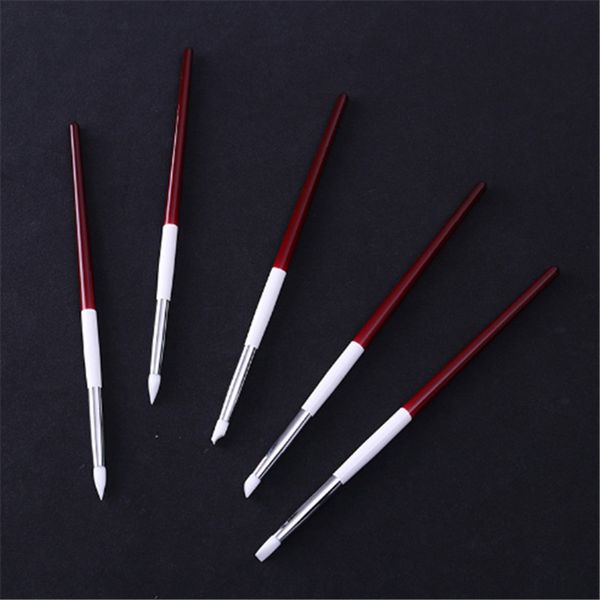 5pcs nail art carving sculpture pen wooden handle silicone head painting brushes tools v9-drop, Silver
5pcs nail art carving sculpture pen wooden handle silicone head painting brushes tools v9-drop, Silver