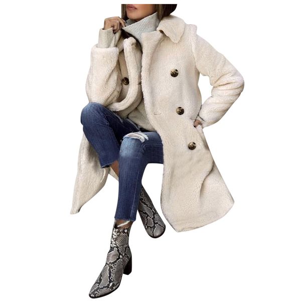 abrigos mujer invierno 2019 winter coat women lapel loose long woollen double-breasted coat outwear winter warm manteau, Black
abrigos mujer invierno 2019 winter coat women lapel loose long woollen double-breasted coat outwear winter warm manteau, Black