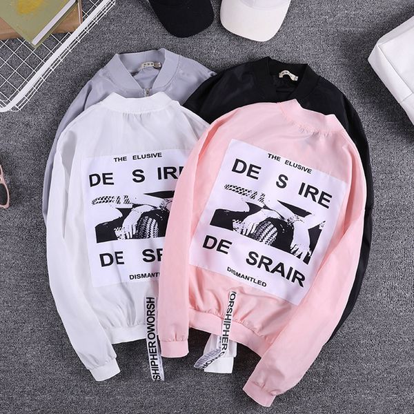 autumn long sleeve zipper jackets harajuku silver silk loose bomber jacket women letter print windbreaker thin coats outwear, Black;brown
autumn long sleeve zipper jackets harajuku silver silk loose bomber jacket women letter print windbreaker thin coats outwear, Black;brown