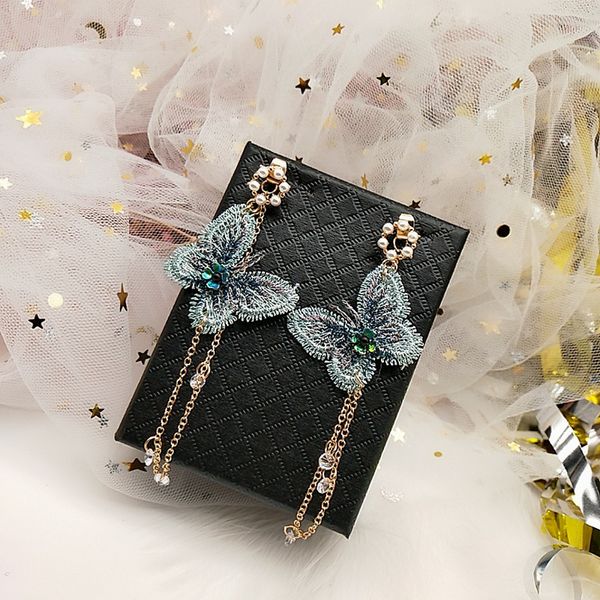 fairy pink green gold embroidered butterfly earrings crystal long tassel earrings insect wing earrings korean bridal jewelry, Golden
fairy pink green gold embroidered butterfly earrings crystal long tassel earrings insect wing earrings korean bridal jewelry, Golden