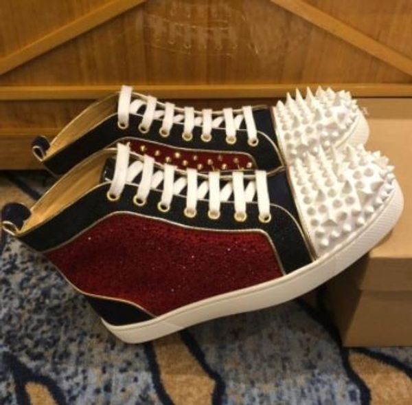 new designer fashion red bottoms shoes studded spikes flat sneakers for men women glitter party wedding lovers leather casual rivet shoes c6, Black
new designer fashion red bottoms shoes studded spikes flat sneakers for men women glitter party wedding lovers leather casual rivet shoes c6, Black