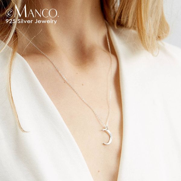 e-manco elegant moon pendant necklace for women 925 sterling silver statement necklaces silver chain fine jewelry for women, Black
e-manco elegant moon pendant necklace for women 925 sterling silver statement necklaces silver chain fine jewelry for women, Black
