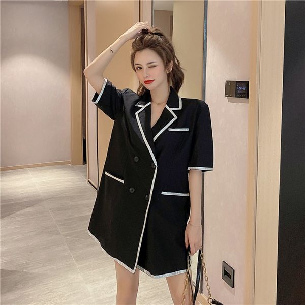 dress 2020 new womens fashion korean-style lady temperament loose all-match short-sleeved small suit skirt, White;black
dress 2020 new womens fashion korean-style lady temperament loose all-match short-sleeved small suit skirt, White;black