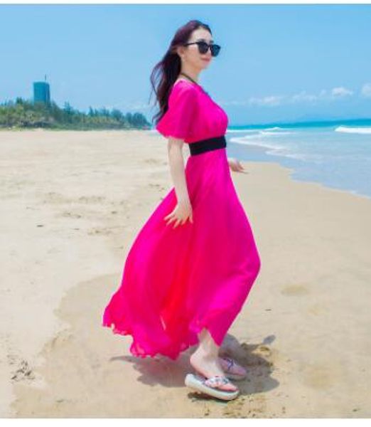 1pcs/lot woman casual long solid dress female summer beach short sleeve chiffon long dress, Black;gray
1pcs/lot woman casual long solid dress female summer beach short sleeve chiffon long dress, Black;gray