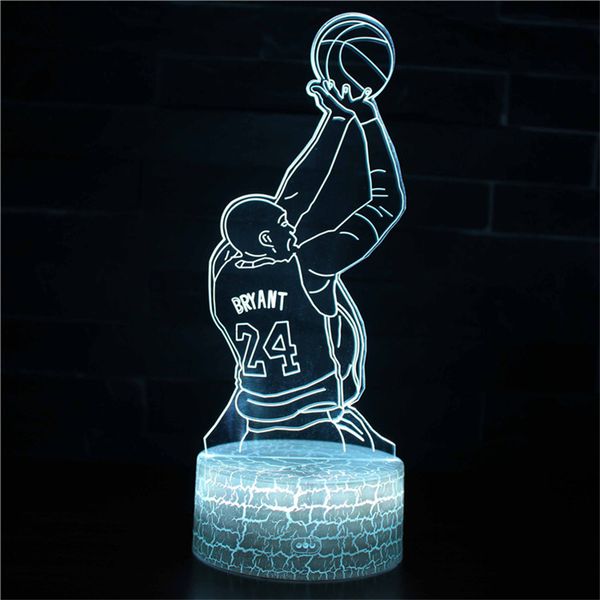 Спальня Декоративного светодиодного 3D Night Light с No.24 BRYANT Баскетболист Star Ночным для
Спальня Декоративного светодиодного 3D Night Light с No.24 BRYANT Баскетболист Star Ночным для