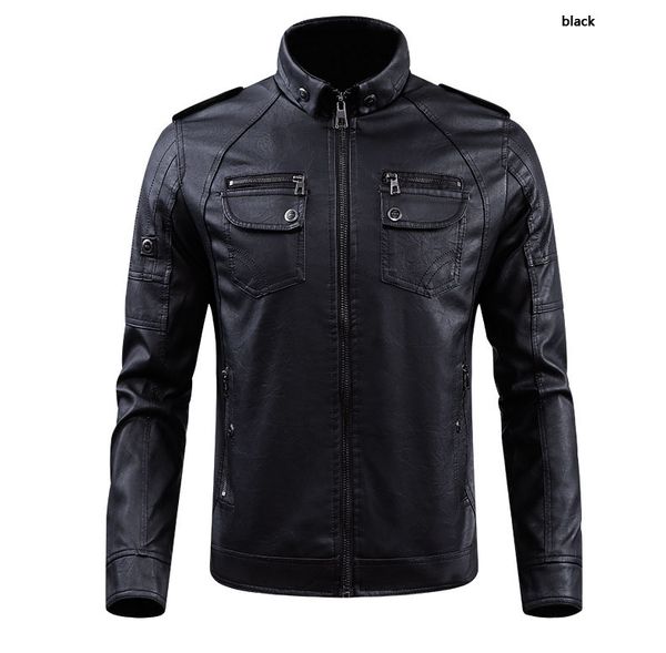 men's leather clothing standard us version leather clothing plus velvet washed leather slim style mens overcoat, Black
men's leather clothing standard us version leather clothing plus velvet washed leather slim style mens overcoat, Black