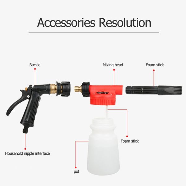 900ml high pressure snow foamer water gun profession gun gar cleaning car tool car water soap shampoo sprayer