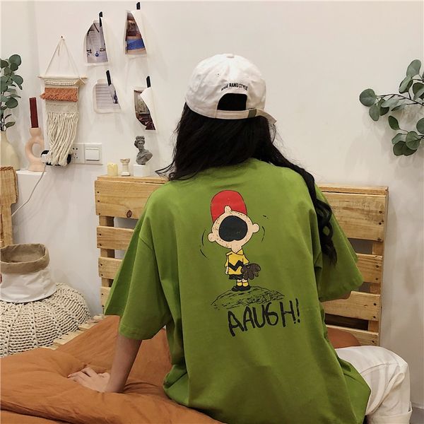 pull frame cotton avocado green short sleeve cotton stitching cartoon pullover pullover round collar, White
pull frame cotton avocado green short sleeve cotton stitching cartoon pullover pullover round collar, White