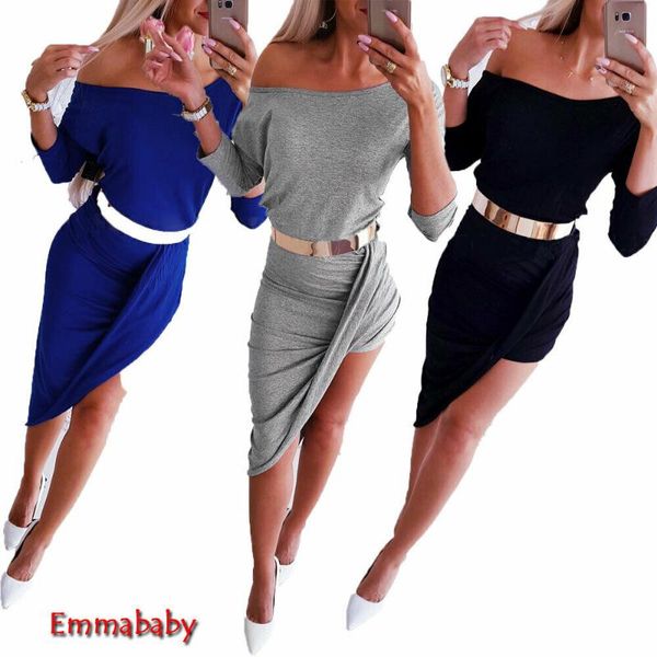 women summer party side split asymmetrical midi dress elegant female off the shoulder three quarter sleeve draped sundress, Black;gray
women summer party side split asymmetrical midi dress elegant female off the shoulder three quarter sleeve draped sundress, Black;gray