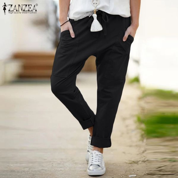 zanzea 2019 fashion women casual solid pockets elastic waist pants ladies loose long trousers pantalon femme bottoms streetwear, Black;white
zanzea 2019 fashion women casual solid pockets elastic waist pants ladies loose long trousers pantalon femme bottoms streetwear, Black;white