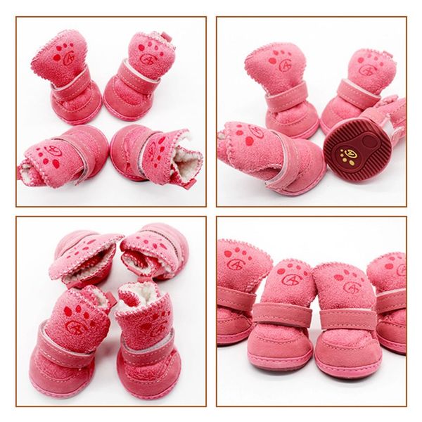 4pcs/set dogs snow boots pets pink puppy shoes winter warm soft cashmere paws care anti-skid sole walking running pets supplies
4pcs/set dogs snow boots pets pink puppy shoes winter warm soft cashmere paws care anti-skid sole walking running pets supplies