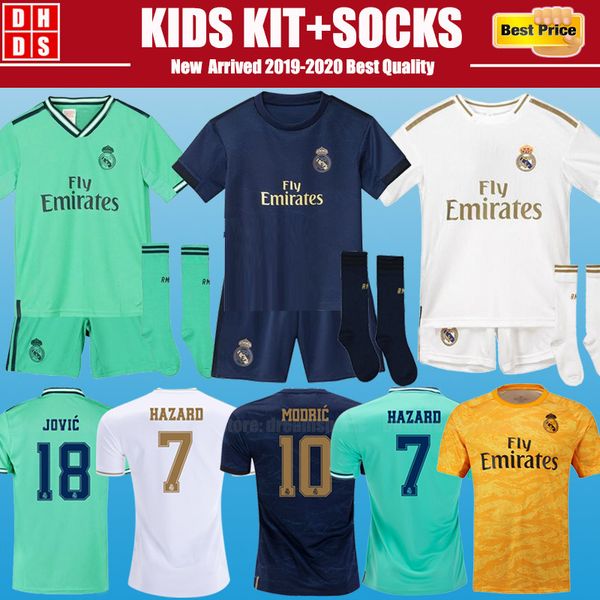 2019 2020 Real Madrid Kids Kit Soccer Jersey #7 HAZARD 19/20 Home BALE SERGIO RAMOS JAMES Socks Modric Football Shirts camiseta de fútbol
2019 2020 Real Madrid Kids Kit Soccer Jersey #7 HAZARD 19/20 Home BALE SERGIO RAMOS JAMES Socks Modric Football Shirts camiseta de fútbol