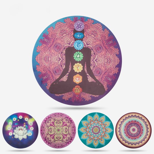 1.5m Diameter 1.5mm Thickness Round Yoga Mat Meditation Natural Rubber Eco-friendly Non-slip Yoga Mat Fitness Gym Rubber