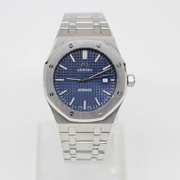 u1 factory quality v3 aehibo brand blue dial automatic mechanical glass back mens watch 42mm stainless steel watches royal oak wristwatches, Slivery;brown
u1 factory quality v3 aehibo brand blue dial automatic mechanical glass back mens watch 42mm stainless steel watches royal oak wristwatches, Slivery;brown