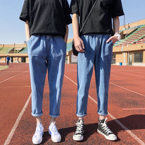 2020 spring and autumn new youth popular solid color couple jeans fashion casual wild cropped pants black / blue s-2xl
2020 spring and autumn new youth popular solid color couple jeans fashion casual wild cropped pants black / blue s-2xl