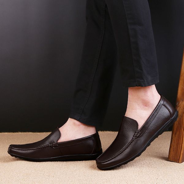men casual shoes outdoor brand men boat shoes breathable fashion genuine leather slip on loafers male l4, Black
men casual shoes outdoor brand men boat shoes breathable fashion genuine leather slip on loafers male l4, Black