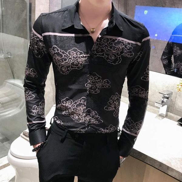 2020 men's stitching shirt men's card shirt autumn korean version of chinese style printed long sleeves, White;black
2020 men's stitching shirt men's card shirt autumn korean version of chinese style printed long sleeves, White;black