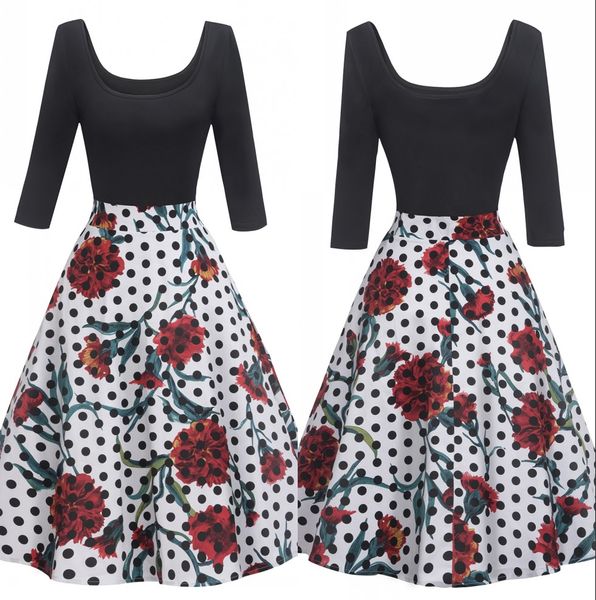 in stock fast shipping women floral print dress scoop vintage 2019 casual elegant party plus size black dress for women fs2739, Black;gray
in stock fast shipping women floral print dress scoop vintage 2019 casual elegant party plus size black dress for women fs2739, Black;gray