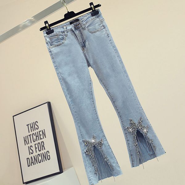 diamond burrs high waist bell-bottom pants women 2020 early autumn new korean slim nine cowboy wide leg pants lady street jeans, Blue
diamond burrs high waist bell-bottom pants women 2020 early autumn new korean slim nine cowboy wide leg pants lady street jeans, Blue