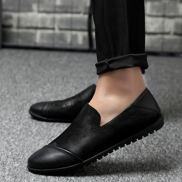 men loafers leather boat shoes comfortable male big size 47 slip-on men casual shoes breathable driving flats moccasins, Black
men loafers leather boat shoes comfortable male big size 47 slip-on men casual shoes breathable driving flats moccasins, Black