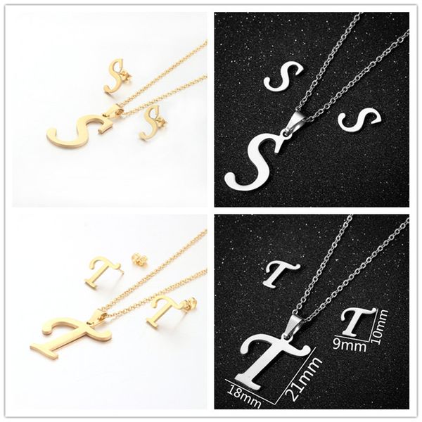 earrings & necklace fashion 26 initial set pendant letter choker stainless steel long chain children girls jewelry gift, Silver
earrings & necklace fashion 26 initial set pendant letter choker stainless steel long chain children girls jewelry gift, Silver