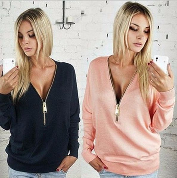 deep v zipper collar bat long sleeve for female casual thin coat women new style autumn hoodies with sexy, Black
deep v zipper collar bat long sleeve for female casual thin coat women new style autumn hoodies with sexy, Black
