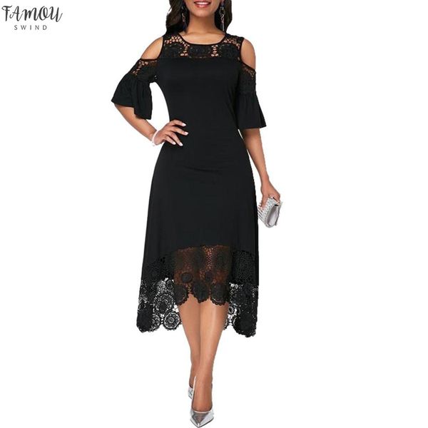 new fashion summer vintage lady plus size solid lace cold shoulder short sleeve irregular evening party dress vestidos for women, Black;gray
new fashion summer vintage lady plus size solid lace cold shoulder short sleeve irregular evening party dress vestidos for women, Black;gray