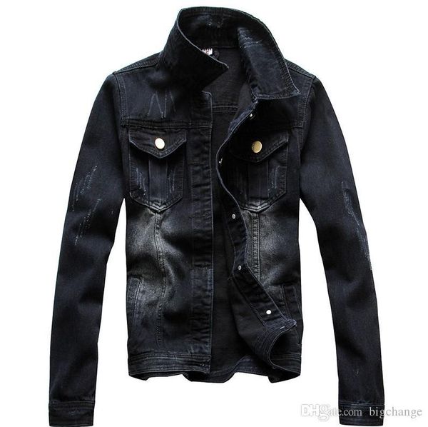 2019 spring men's classic fashion nostalgic hole washed denim jacket european and american tide men's jacket, Black;brown
2019 spring men's classic fashion nostalgic hole washed denim jacket european and american tide men's jacket, Black;brown