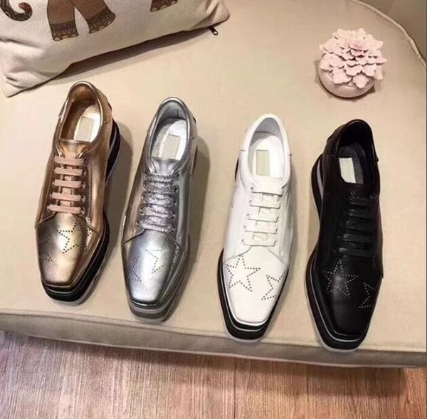 new stella mccartney womens calfskin genuine leather platform casual shoes cut-outs star oxfords stripes wedge elyse lace-up sneaker, Black
new stella mccartney womens calfskin genuine leather platform casual shoes cut-outs star oxfords stripes wedge elyse lace-up sneaker, Black
