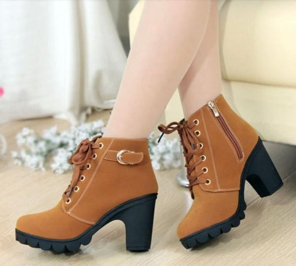 boots woman ankle boots 2019 lace-up ladies high heel shoes woman vintage women, Black
boots woman ankle boots 2019 lace-up ladies high heel shoes woman vintage women, Black