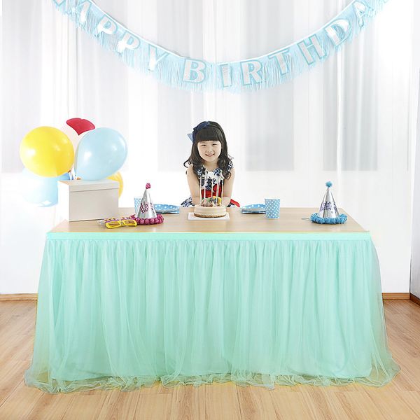 elastic mesh table skirt tulle tableware tablecloth for party wedding birthday home decoration mint green
elastic mesh table skirt tulle tableware tablecloth for party wedding birthday home decoration mint green