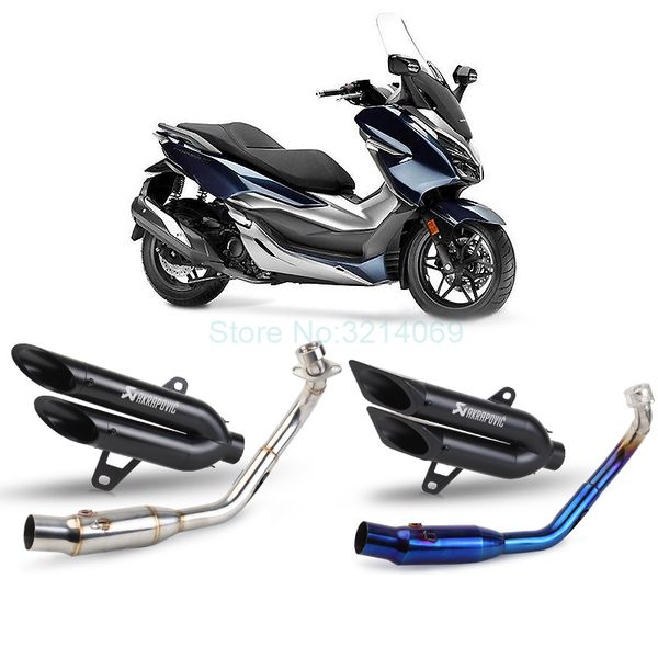 slip on for scooter fz300 forza300 motorcycle exhaust system middle link pipe with akrapovic muffler dual nose tail pipe
slip on for scooter fz300 forza300 motorcycle exhaust system middle link pipe with akrapovic muffler dual nose tail pipe