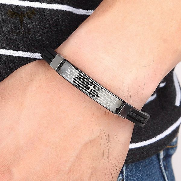 fgift christ jusus bracelet for women men jewelry black stainless steel bracelets scripture words cross bracelets fashionjewelry, White
fgift christ jusus bracelet for women men jewelry black stainless steel bracelets scripture words cross bracelets fashionjewelry, White
