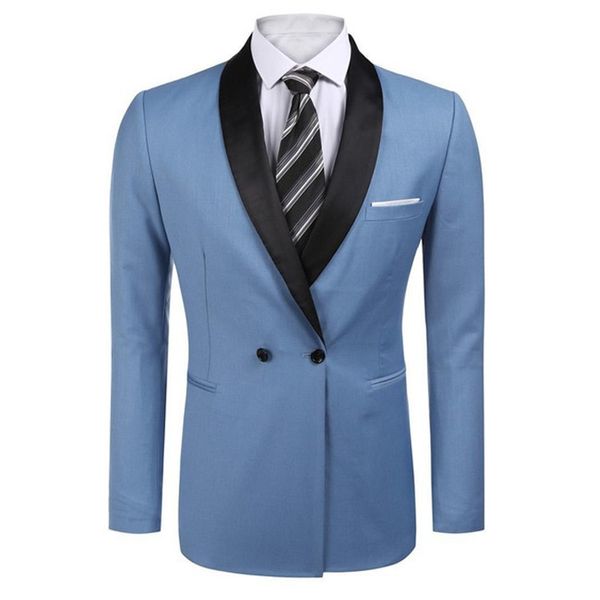 double breasted groom tuxedos black lapel man groomsmen men wedding suits only one jacket, Black;gray
double breasted groom tuxedos black lapel man groomsmen men wedding suits only one jacket, Black;gray