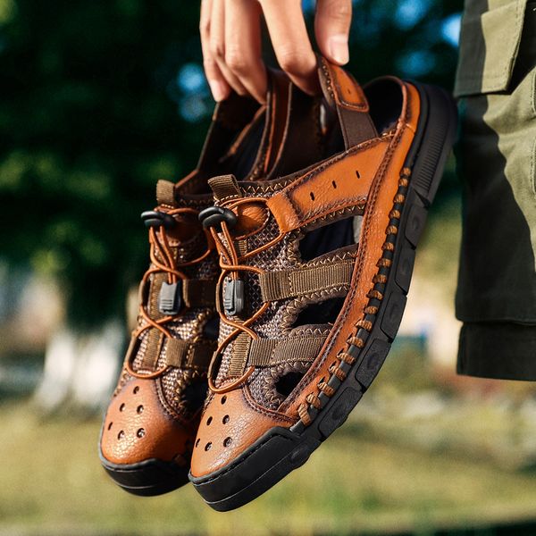 leather comfortable men sandals summer quality beach slippers casual outdoor beach sandals, Black
leather comfortable men sandals summer quality beach slippers casual outdoor beach sandals, Black