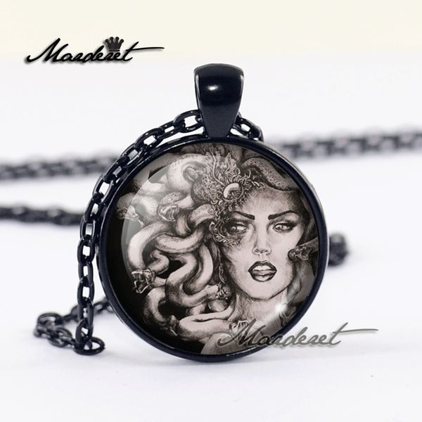 maderet medusa art glass cabochon necklace handmade jewelry dome art glass round retro pendant necklace, Silver
maderet medusa art glass cabochon necklace handmade jewelry dome art glass round retro pendant necklace, Silver