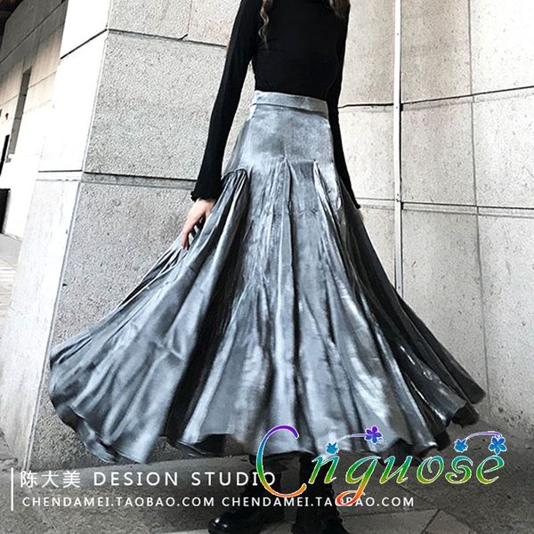 spring 2020 new female fashion high waist satin silky irregular umbrella long maxi pleated asymmetrical skirt women skirts, Black
spring 2020 new female fashion high waist satin silky irregular umbrella long maxi pleated asymmetrical skirt women skirts, Black